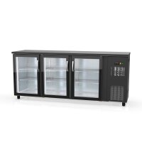 bar cooling counter 530 black / glass doors