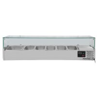 EASYLINE Pizzakühltisch 800 / 2-türig "grau" inkl. Kühlaufsatz GN1/3