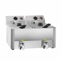 EASYLINE electric deep fryer 2 bowls with drain tap 10+10...
