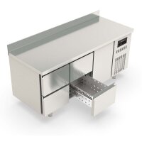 TOPLINE Kühltisch 700 / 3-fach GN1/1 mit 4 Schubladen / 1 Tür & Aufkantung