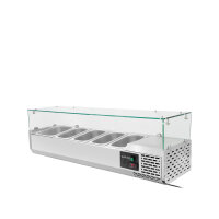 EASYLINE Kühlaufsatz 380 mit Glasabdeckung 4xGN1/3 + 1xGN1/2 - 1400