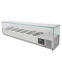 EASYLINE Kühlaufsatz 380 mit Glasabdeckung 5xGN1/3 + 1xGN1/2 - 1500