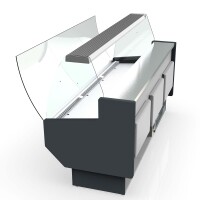 TOPLINE Kühltheke 150 - gebogenes Frontglas "weiß"
